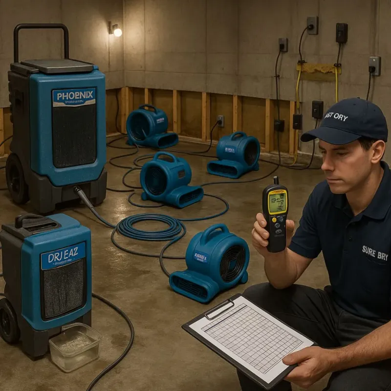 Structural Drying and Dehumidification process in West DeLand, FL